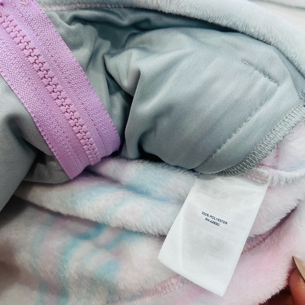 Lands' End • Girls Kids Softest Fleece White Pink Swirl Hooded Jacket M (8) NWOT - Picture 11 of 11